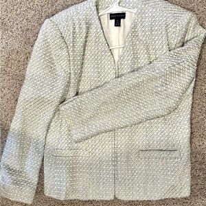 Anne Klein Textured Cream and Gray Blazer